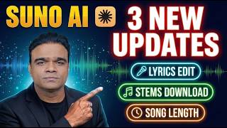 Suno AI का नया अपडेट: लिरिक्स + स्टेम्स + गाने की लंबाई | पूरी जानकारी screenshot 2