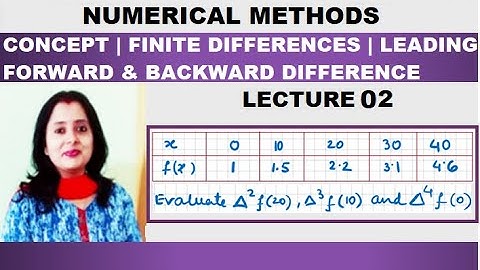 Numerical Methods – Concept, Basics of Finite Differences, Leading Forward & Backward Differences