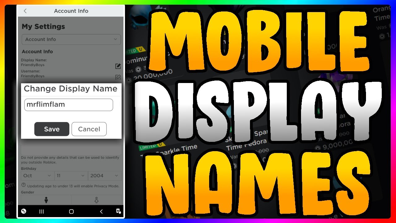 How to change your display name and username on Roblox