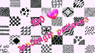 💯 100 Easy Zentangle Patterns ( Doodle, Zentangle and Zendoodle patterns) | Karthika Loves DIY
