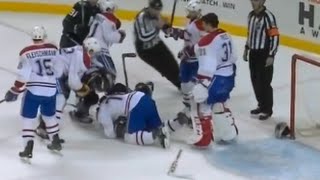 PK Subban Barrels Over Nelson After Collsion with Price