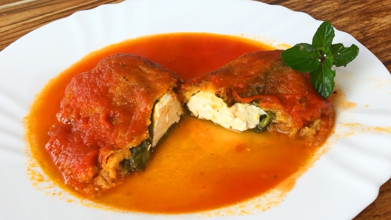 Chiles rellenos de queso en caldillo de jitomate (receta completa) - YouTube