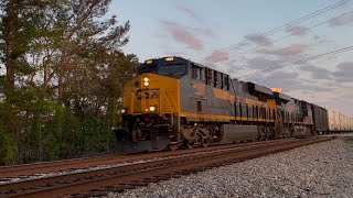 CSXT 1897 Monon HU Leads Fast CSX I032-09 Intermodal Combo Train NB Florence SC 3 Gate Runners