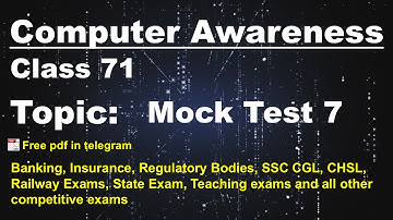 Computer Awareness || Abhishek Sachan Sir || Mock Test 7 || All Competitive Exams || #caandlr