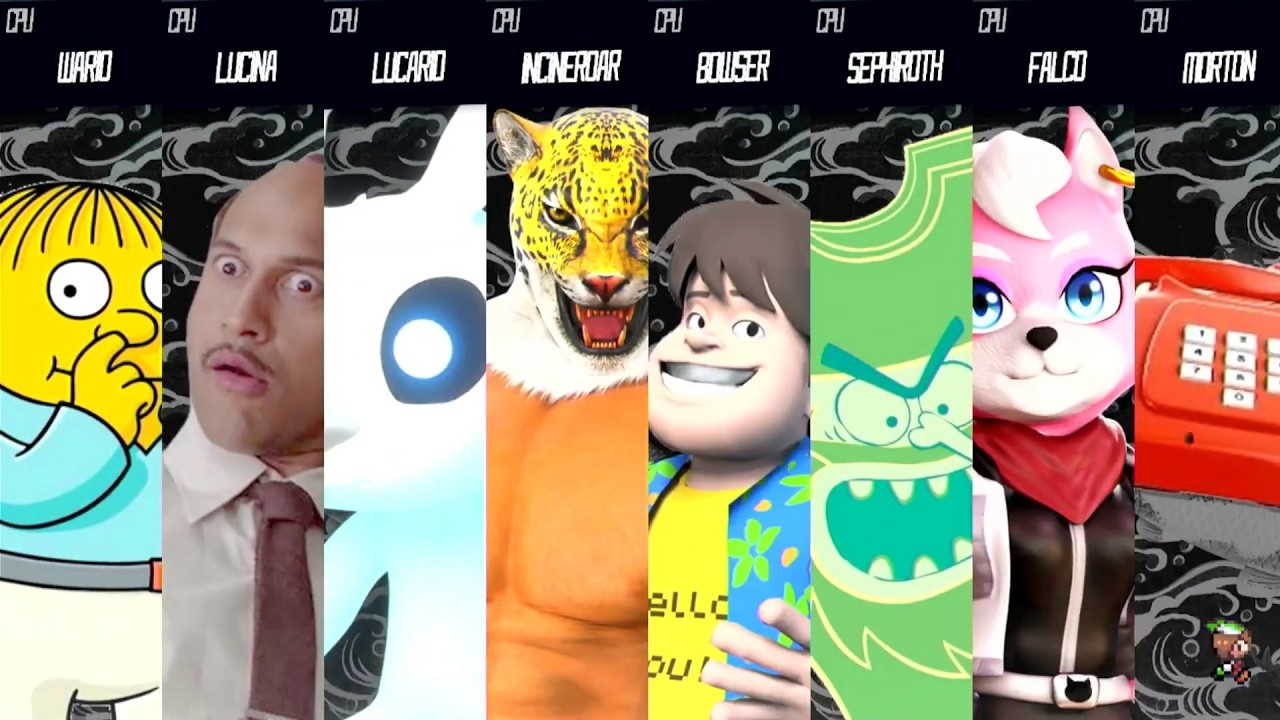 Свободная битва всех на локации «Водопадный бассейн» — по запросу в стиле Smash Bros.