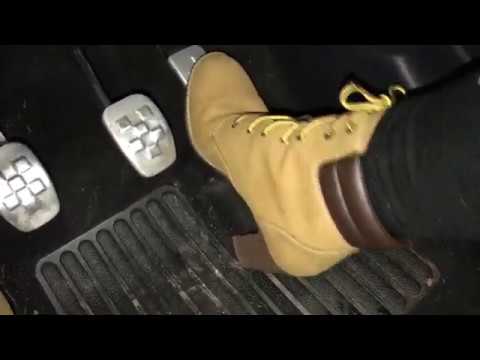 Kate is driving in Timberland High Heel Boots