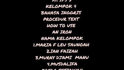 PROCEDURE   TEXT  How To Use An Electronic Iron