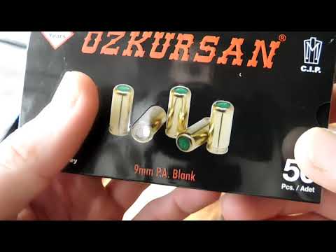 Холостые патроны Ozkursan 9 mm 50 шт. распаковка-обзор!