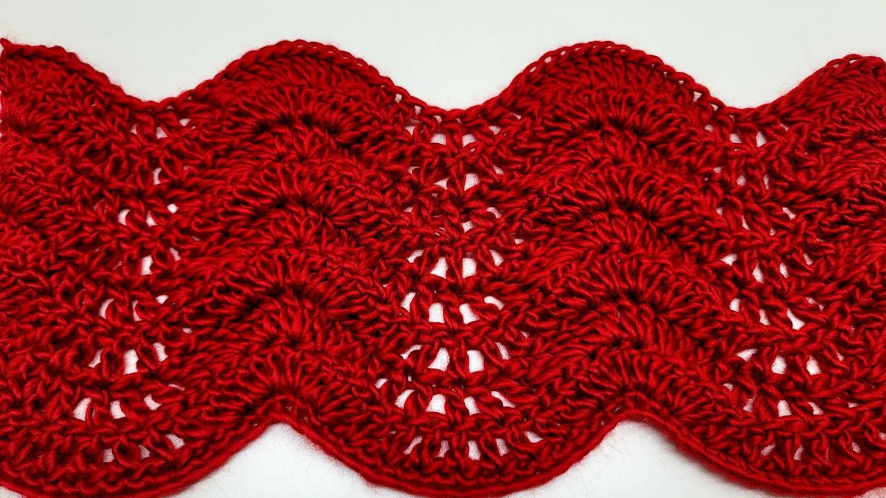 EASY Crochet Ripple Shell Stitch for Blankets and Scarfs | ONE ROW ...