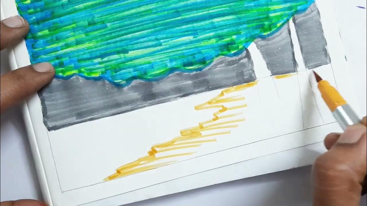 Simple and Easy Drawing Ideas Using Sketch Pen Scenery Drawing