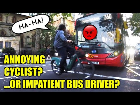 Cyclist Annoys Bus Driver - YouTube