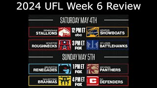 2024 UFL Week 6 Review - Best TV Ratings Since Week 1 And Mixed Attendance!