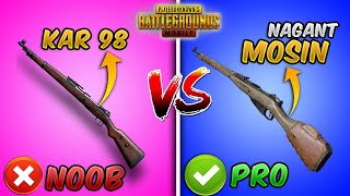 Kar98k vs Mosin Nagant Ultimate Weapon Comparison (PUBG MOBILE) Guide/Tutorial (New Sniper Rifle)