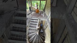 Concrete Spiral Staircase Built in a Tiny Space | Rebar & Formwork Process