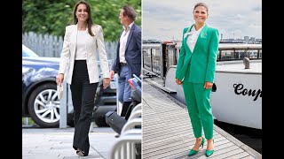 Kate Middleton twins with Crown Princess Victoria in Zara blazer
