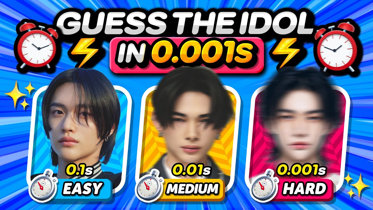 CAN YOU GUESS THE IDOL ONLY IN 0.001 SECOND? ⚡️⏳ (EASY to HARD)  ANSWER - KPOP QUIZ 🎮