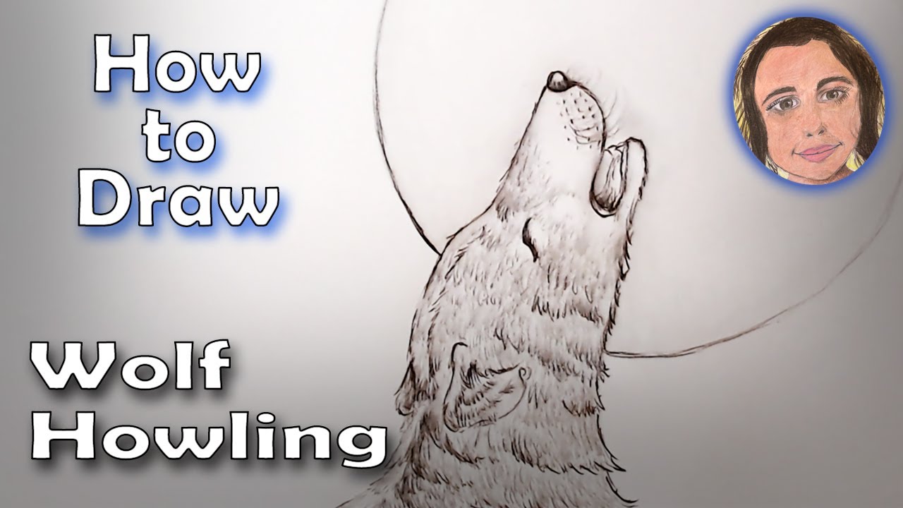 How to Draw a Wolf Howling at the Moon 🐺