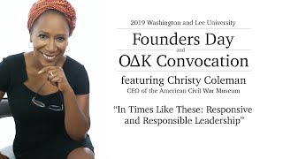 Founders Day/Omicron Delta Kappa Convocation 2019 with Christy Coleman