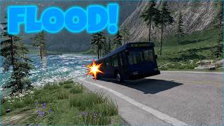 Can a BUS Escape a FLOOD?! - BeamNG