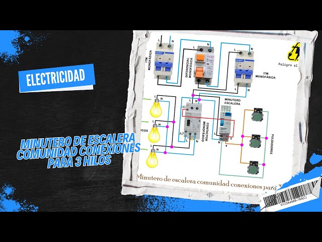 minutero escalera con contactor  Instalación electrica, Esquemas  electricos, Electricidad