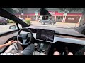 Tesla Model X full self driving around busy parking lot