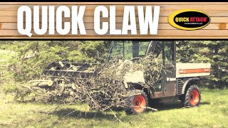 Quick Attach® Quick Claw Skid Steer Grapple Rake Attachment in action
