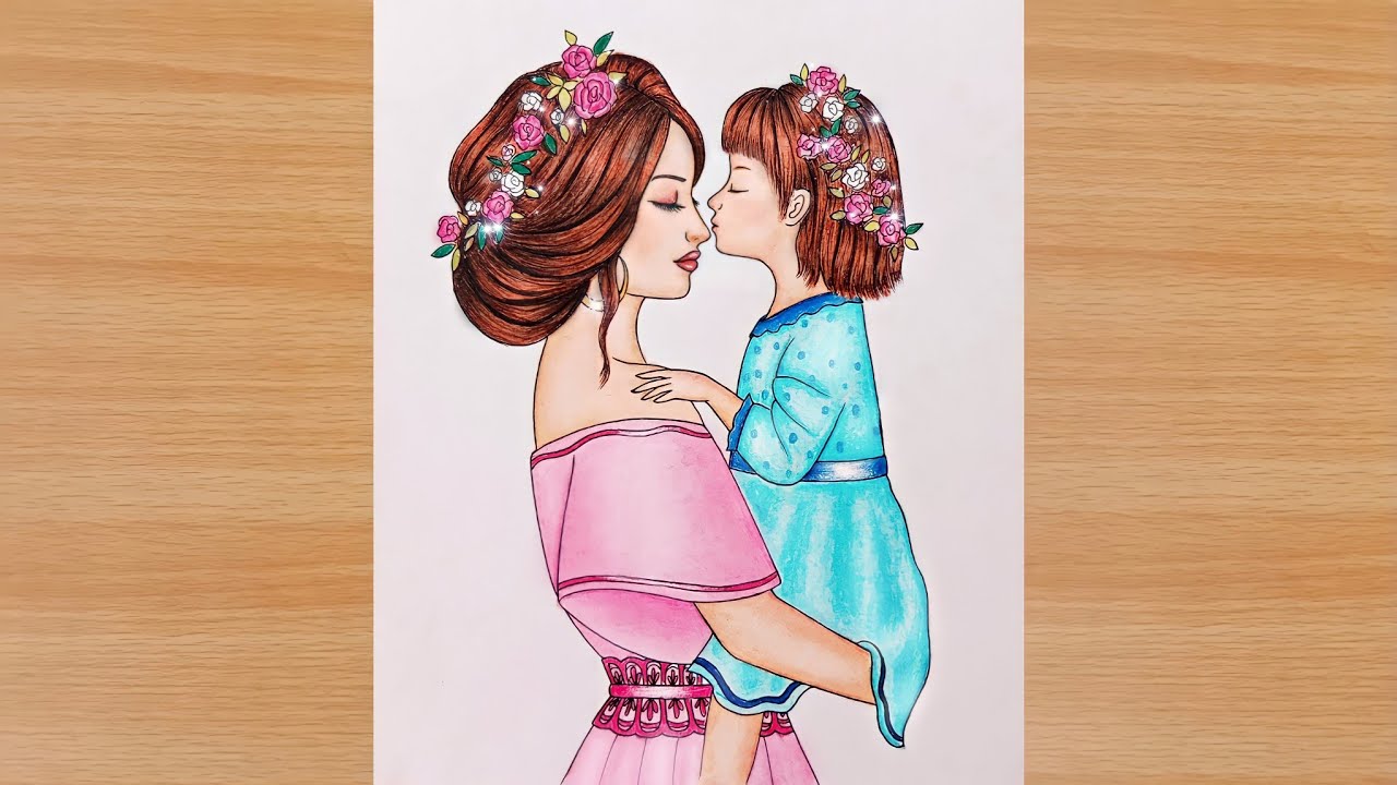 Mother and daughter hugging each other Drawing by CSA Images - Pixels-saigonsouth.com.vn
