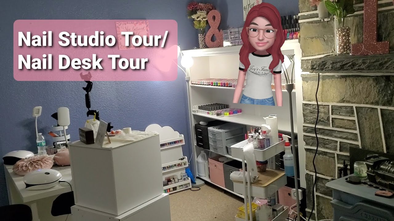 Nail Desk Tour Nail Studio Tour Nail Art Collection and Storage