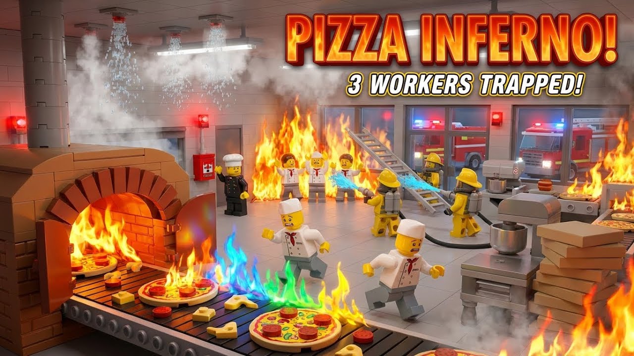LEGO Pizza Factory INFERNO! 🍕🔥 Oven Explodes - Workers Trapped! 😱 LEGO CITY
