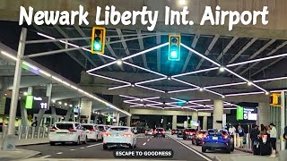 Newark Liberty International Airport - Drive from Downtown Newark, NJ - 4K Night Drive