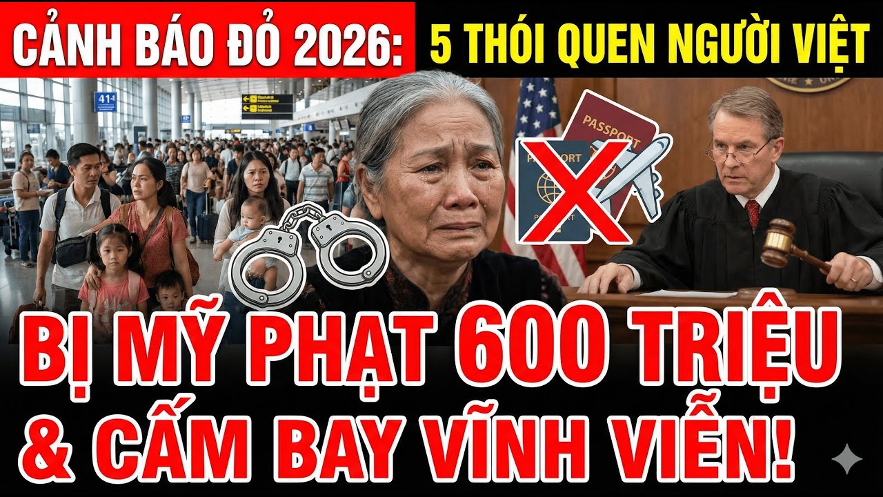 CẢNH BÁO ĐỎ 2026: 5 Thói Quen Của Người Việt Bị Mỹ Phạt 600 Triệu & CẤM BAY VĨNH VIỄN!