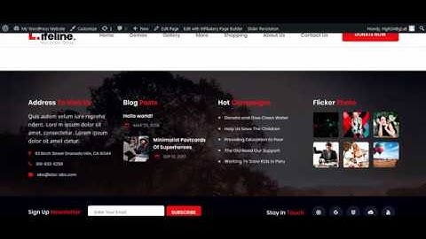 How to change address or number from footer section