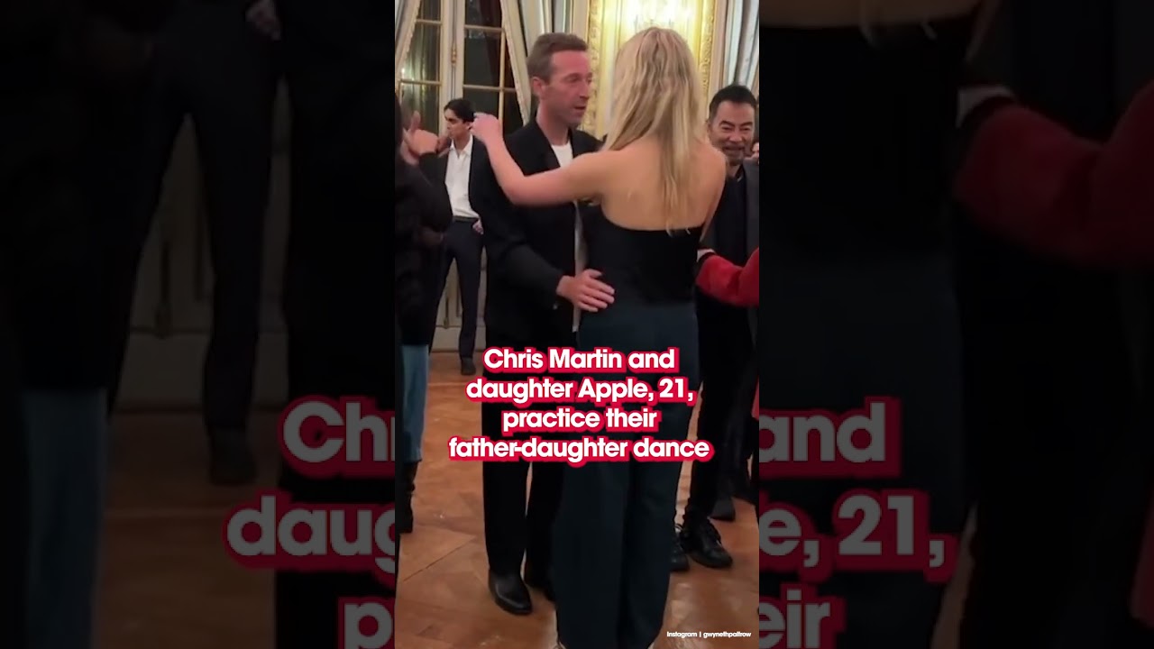 Chris Martin and daughter Apple, 21, practice their father-daughter dance