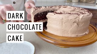 Dark Chocolate Cake With Whipped Cream Frosting