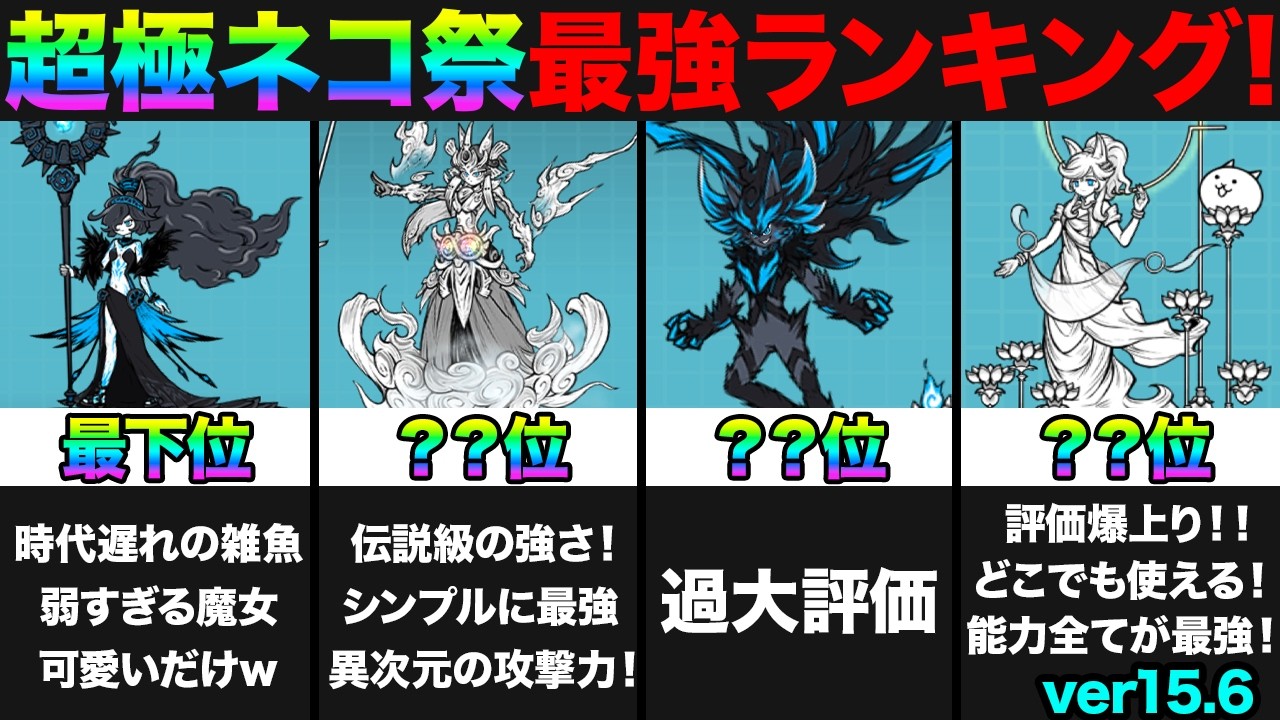 【投票数83万票】超極ネコ限定キャラ最強ランキング！ver15.6の最強超極ネコが決まるぞ！みんなの投票でランキング作ってみたら面白すぎた！　にゃんこ大戦争