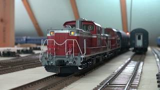 DD51重連 寝台特急エルム OJゲージ 鉄道模型