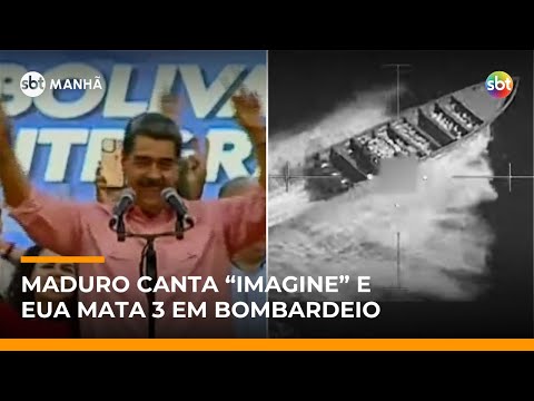 Video apos-maduro-cantar-imagine-em-apelo-tres-morrem-em-bombardeio-dos-eua-no-pacifico-sbt-manha