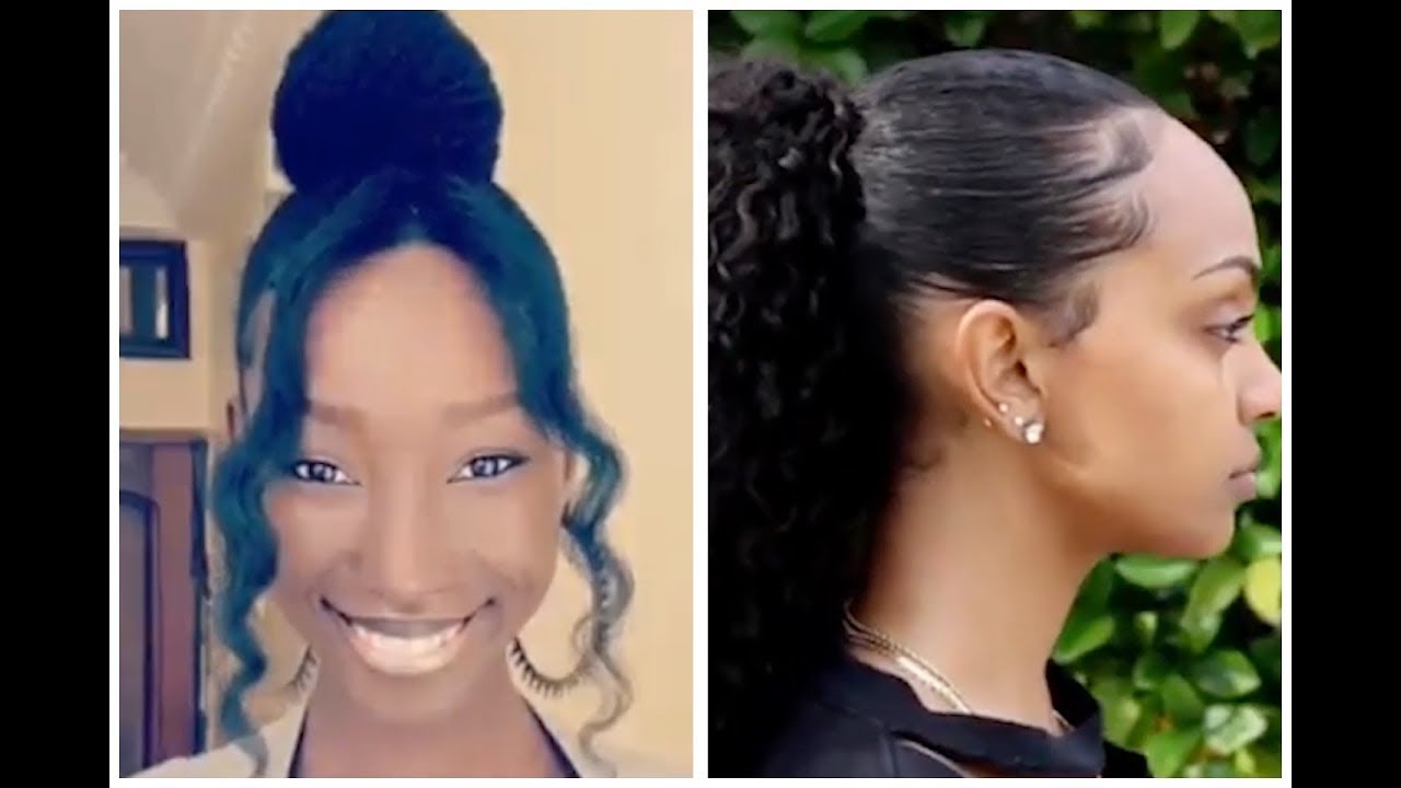 Braids Slicked Back Puff Top Knot Bun And Bangs And Other Amazing Styles For Black Women Youtube