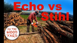 Echo vs. Stihl Chainsaws - Cutting Firewood! - #491