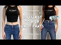 EASIEST WAY TO TRANSFORM LOW WAIST JEANS TO HIGH WAIST JEANS | NO SEWING MACHINE | Villamor Twins