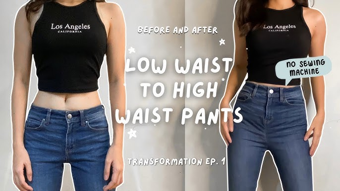 DIY Low Waist to High Waist Jeans Without Cutting