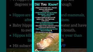 Baby hippos are born underwater. #facts