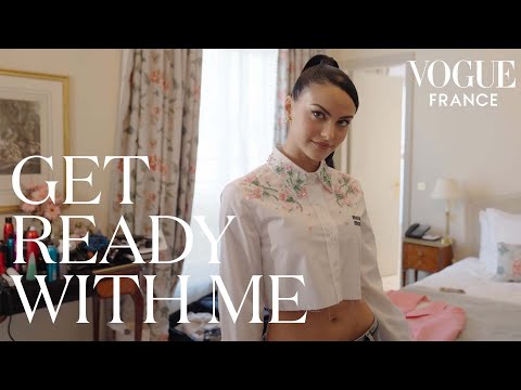 Camila Mendes gets ready for the Miu Miu show | Vogue France