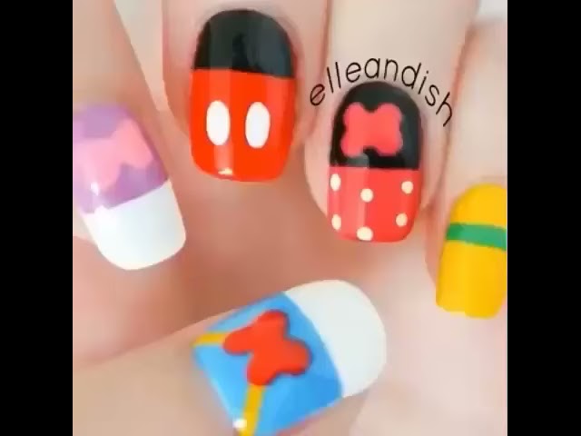 Easy Disney Nails For Beginners Minnie S Nail Art Youtube
