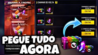 COMO CHAMAR AMIGO DE VOLTA NO FREE FIRE - E COMPLETA O EVENTO CHAMA A  TROPA! 