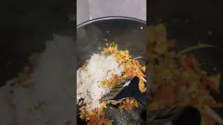 Making fried  rice