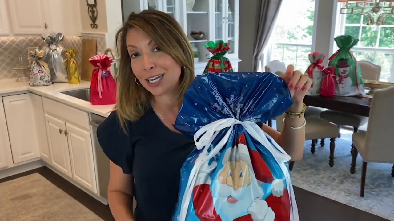 Kringle Express 50Piece Drawstring Gift Bag Set with Tags on QVC YouTube