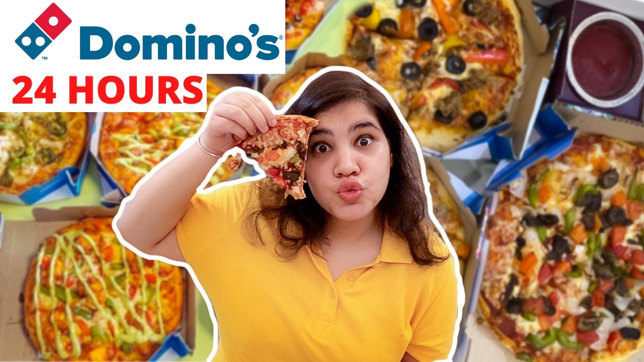 Living on DOMINOS 🍕 for 24 hours Most requested video. 😱🍕🍕 I only ate
