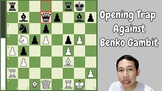Opening Trap Against the Benko Gambit #chess #openingtraps #chessopenings