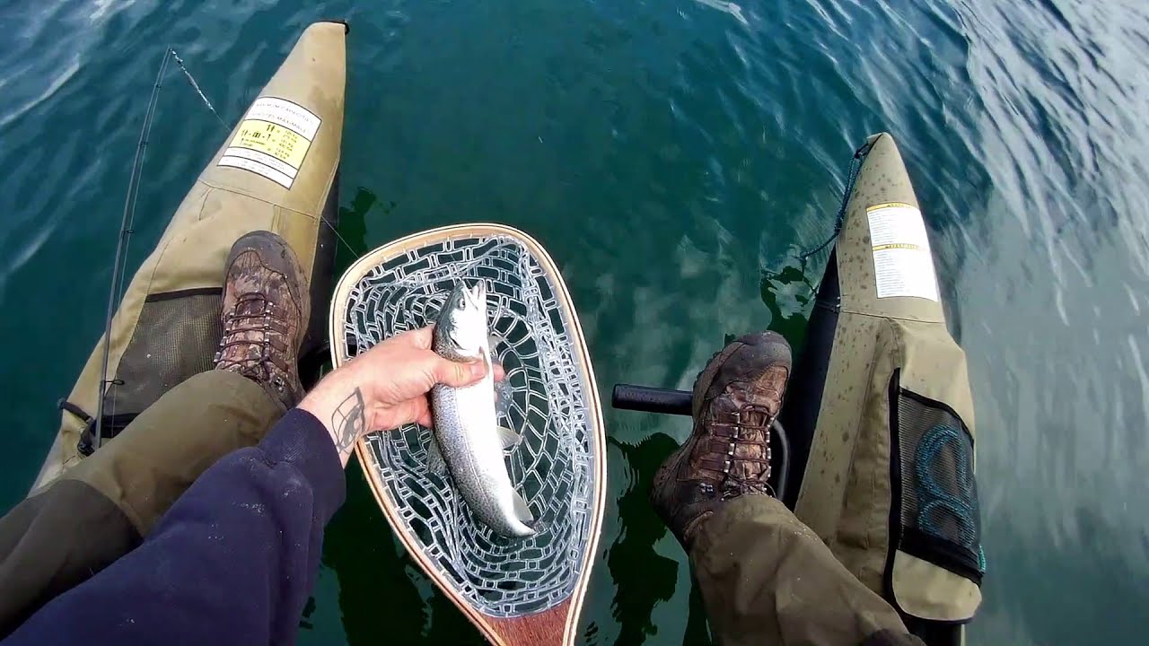 Colorado XT Pontoon Boat trout trolling (CATCH and COOK) A rainbow